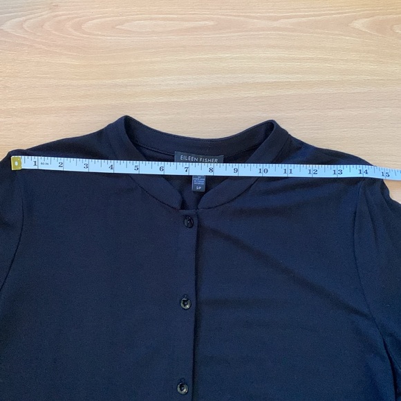 EILEEN FISHER Long Button Front Long Sleeve Tunic Cardigan Dress Black Size S/P - Picture 14 of 14